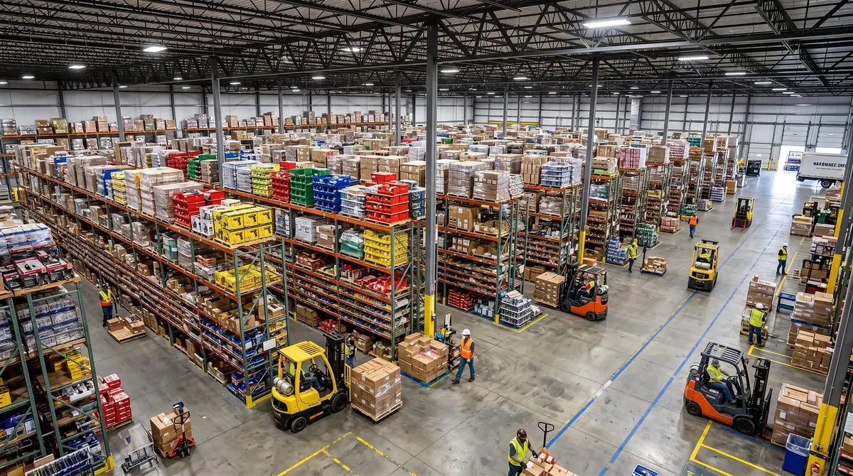 Mustafa Traders warehouse stocking industrial hardware in Dubai